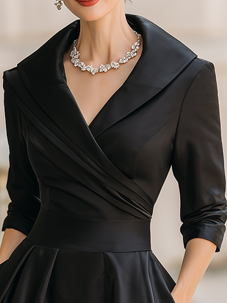 Dharmay | Robe midi élégante à manches longues