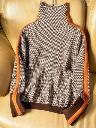 Lindemann Atelier | Malou – Pull à col roulé avec rayures contrastées