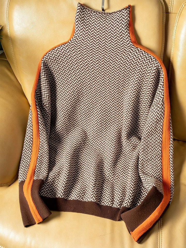 Lindemann Atelier | Malou – Pull à col roulé avec rayures contrastées
