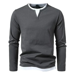 Alwin | T-shirt à manches longues premium en coton peigné