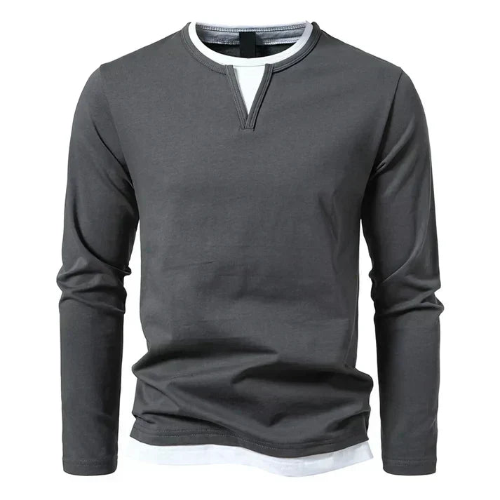 Alwin | T-shirt à manches longues premium en coton peigné