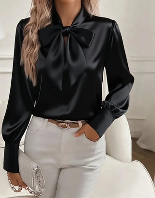 Michelle | Blouse à manches longues avec nœud