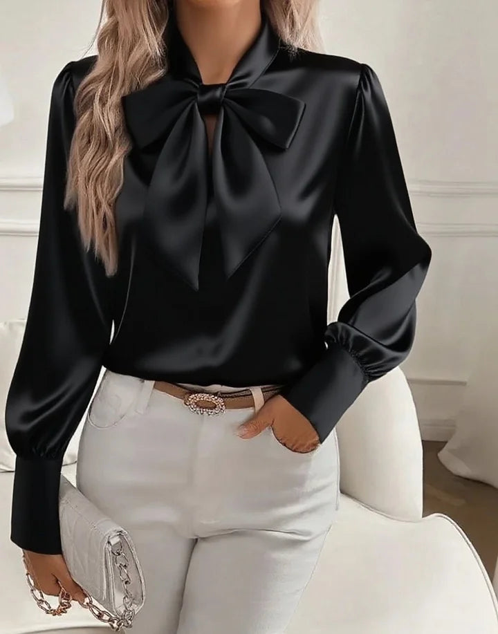 Michelle | Blouse à manches longues avec nœud