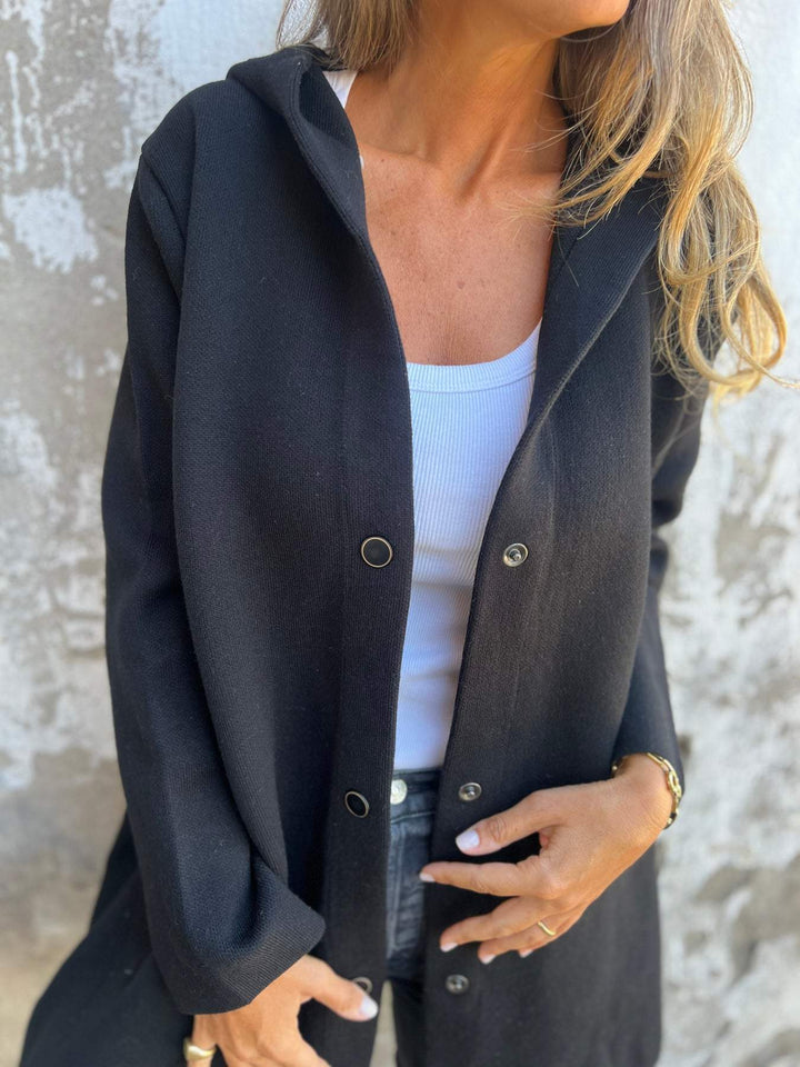 Adriana | Gilet avec boutons et capuche