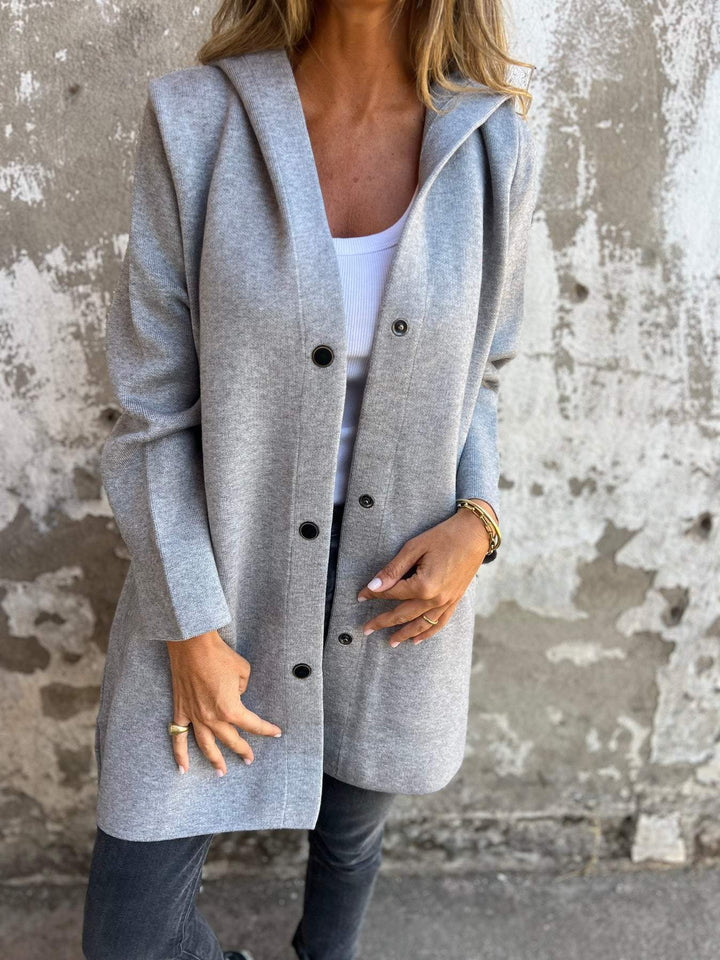 Adriana | Gilet avec boutons et capuche