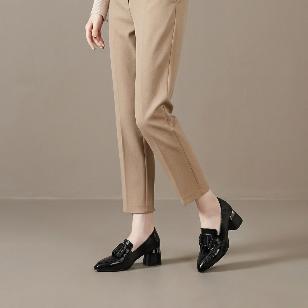 Valora Mocassins en Cuir à Talons