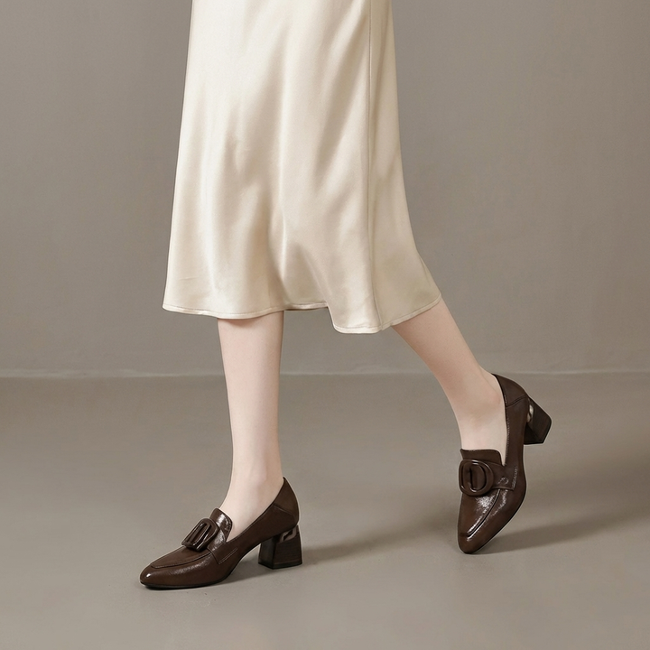 Valora Mocassins en Cuir à Talons