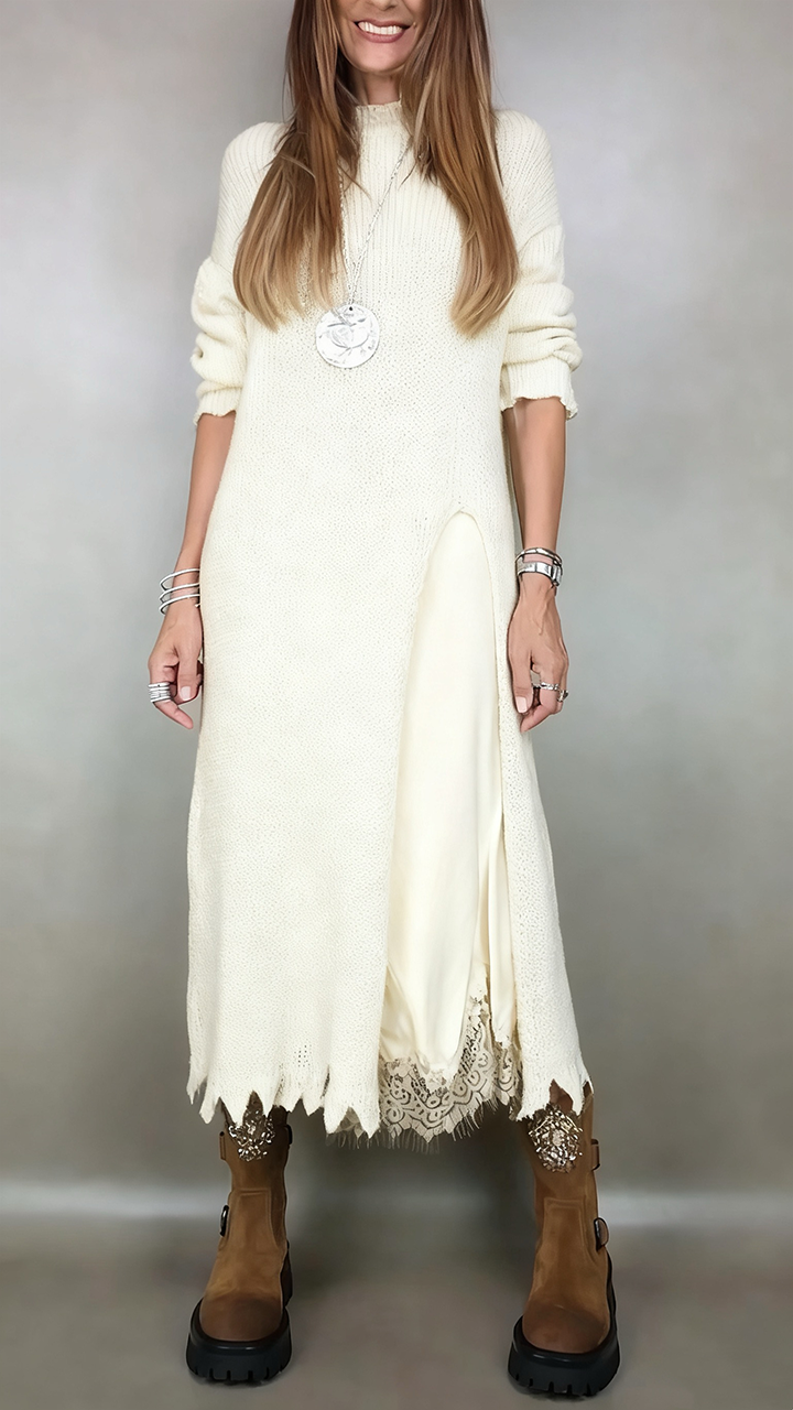 Legria | Robe en tricot à col montant