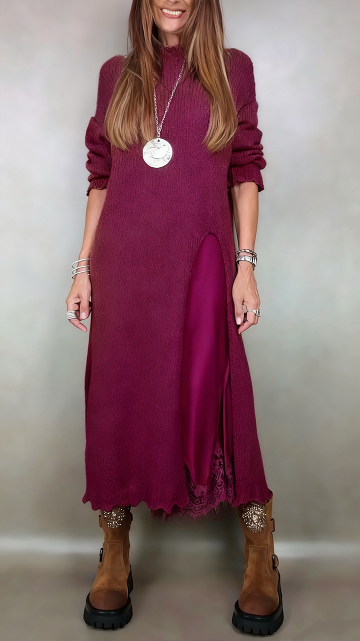 Legria | Robe en tricot à col montant