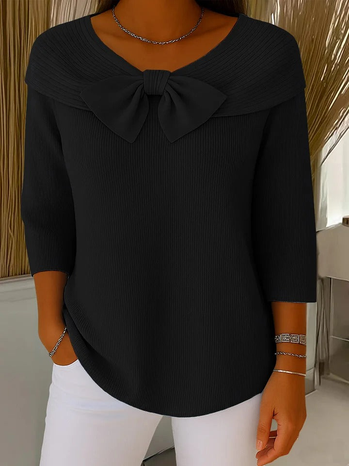 Kitty | Pull en tricot avec drapage en nœud