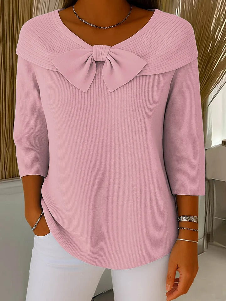 Kitty | Pull en tricot avec drapage en nœud