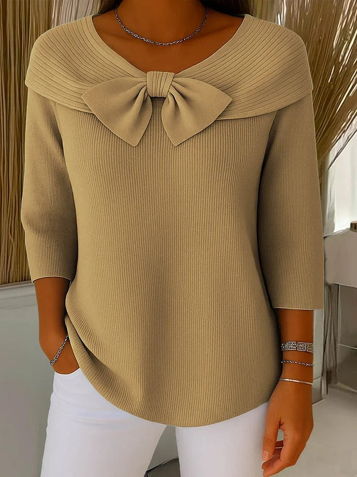 Kitty | Pull en tricot avec drapage en nœud