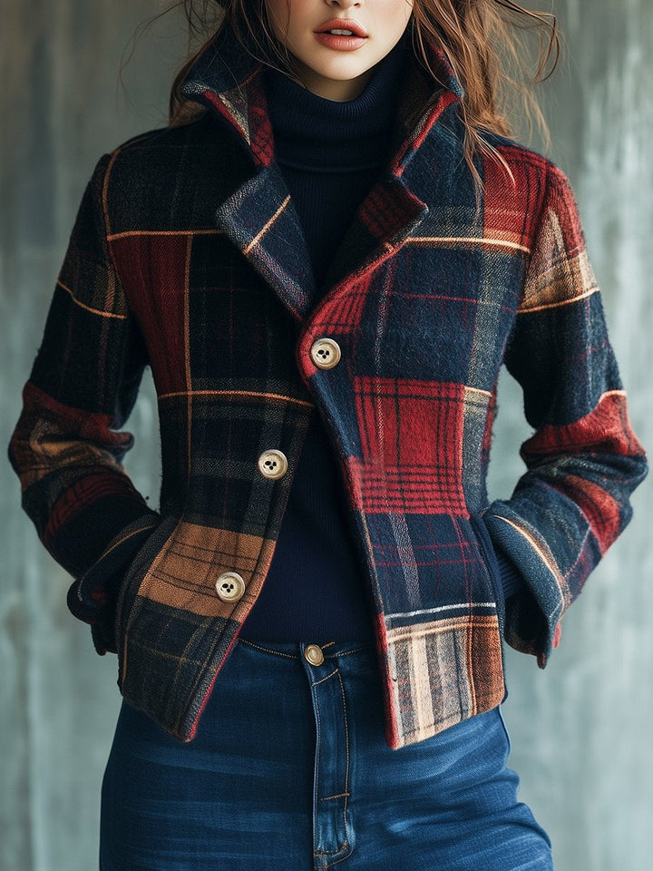 Avril | Veste à carreaux courte