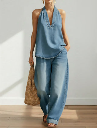 Ivy | Ensemble Gemellaire Denim Effet Vintage Lavé Doux