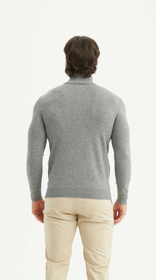 Elliot | Pull gris avec demi-zip