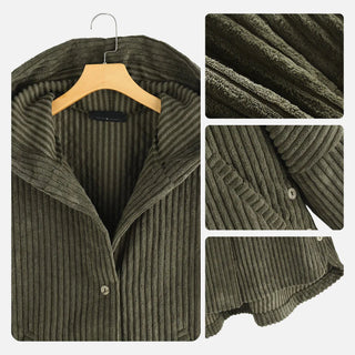 Avi | Manteau en velours côtelé avec capuche