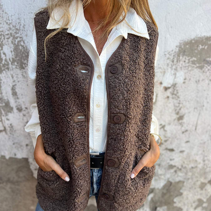 Julietta | Gilet sans manches avec boutons et en version chaude