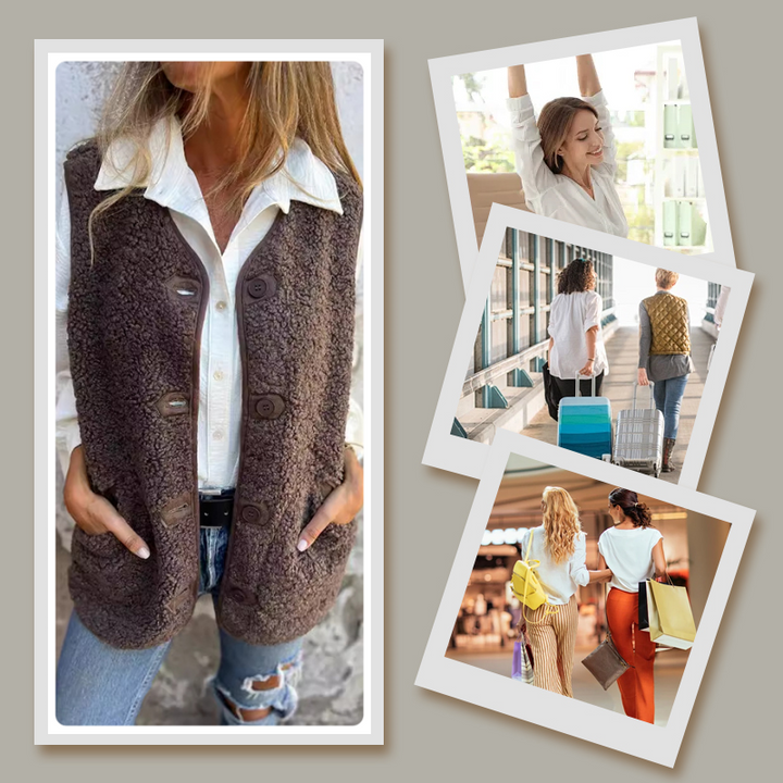 Julietta | Gilet sans manches avec boutons et en version chaude