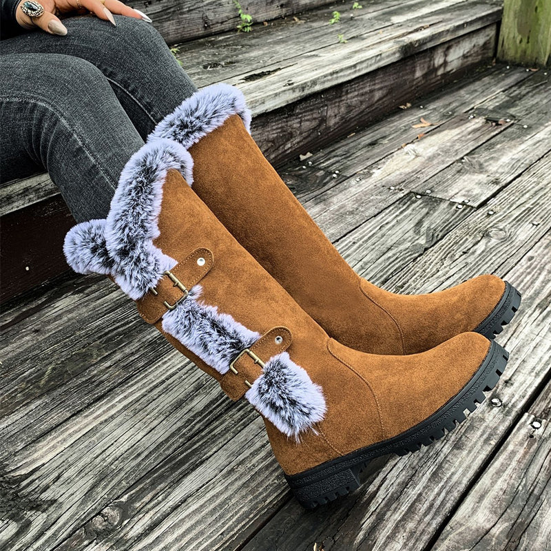 Mona | Bottes d'hiver en daim montantes