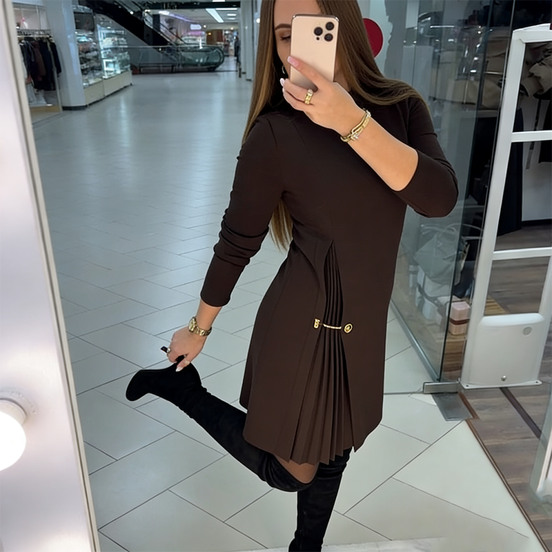 Calleya | Robe courte à manches longues avec plissé