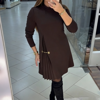 Calleya | Robe courte à manches longues avec plissé