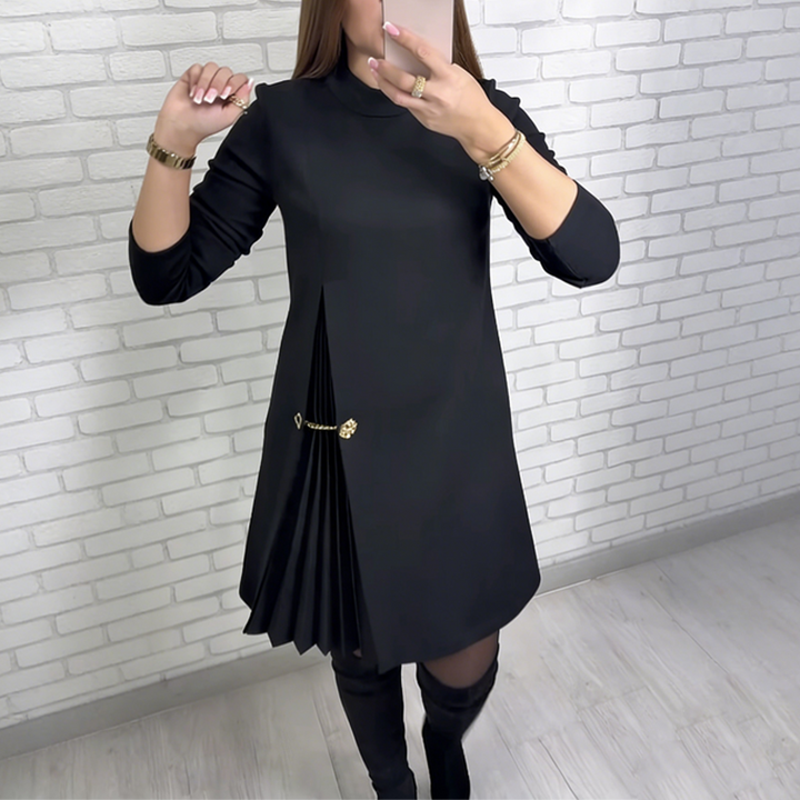 Calleya | Robe courte à manches longues avec plissé