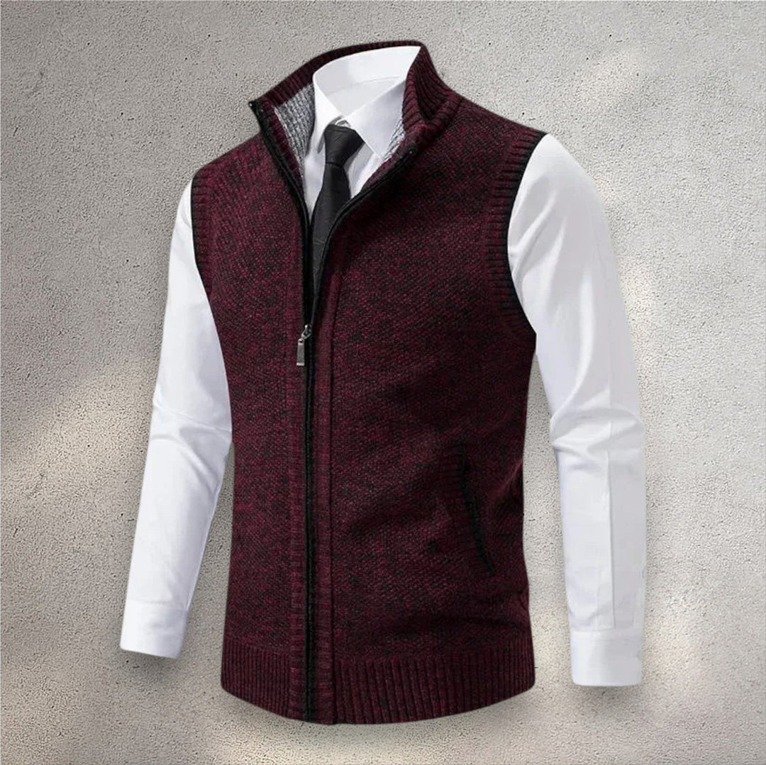 Edwin | Gilet en tricot avec col montant