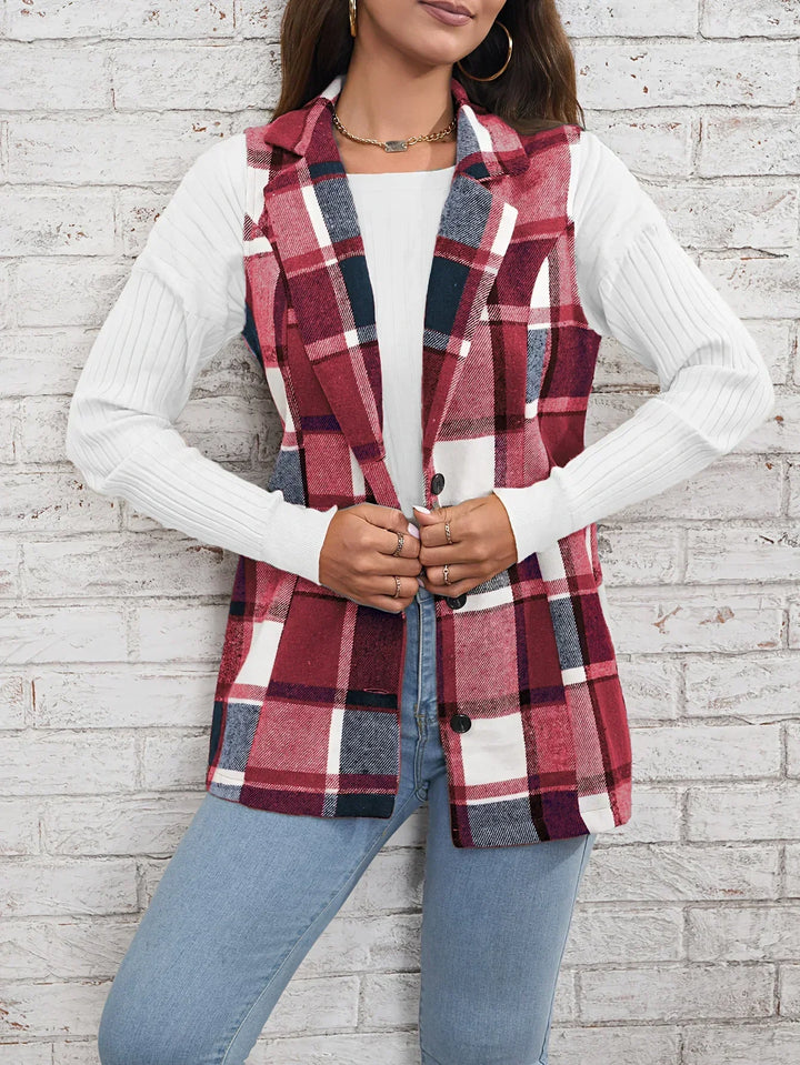 Kathrin | Blazer à Carreaux Sans Manches